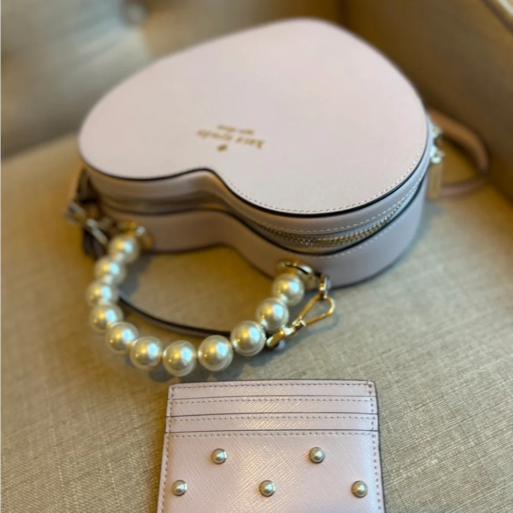 Kate Spade Heart Crossbody Bag with Pearl Handle - Lavender